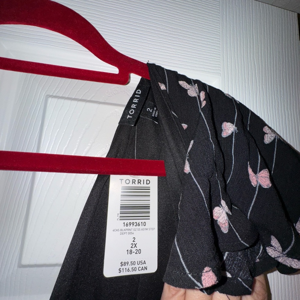 Torrid Black and Pink Butterfly Romper - Picture 3 of 4